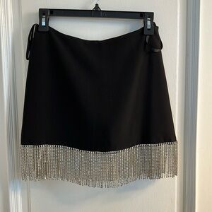 Gianni bini, black fringe rhinestone skort, size 4 NWT